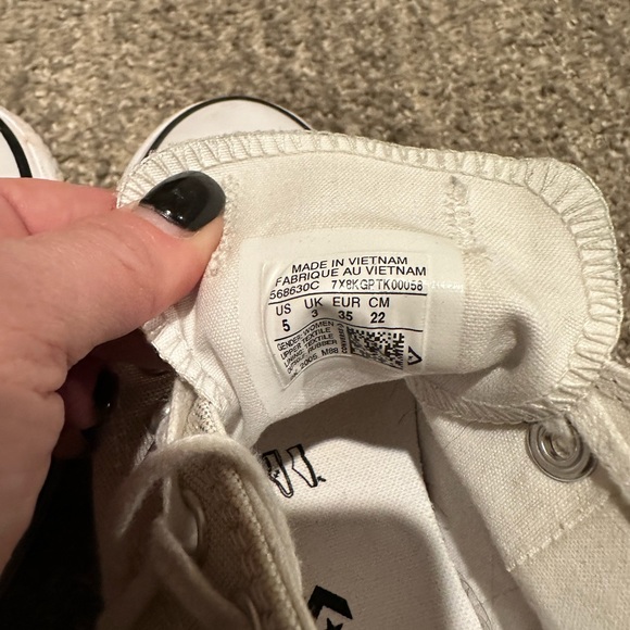 👟SOLD👟Converse, All Star Platform Sneakers, Sparkle Silver Size 5 - Picture 5 of 10